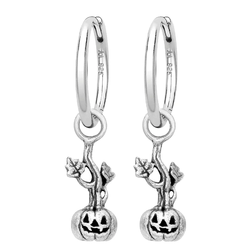 Coiled cord earrings-COUNT the PUMPKIN - Sterling Silver Hoops