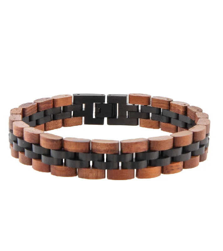 Oval gem bangles-Koa Bracelet – Wide, Black Metal