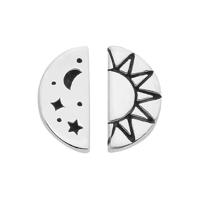 Surf theme earrings-HALF LIGHT - Sterling Silver Studs