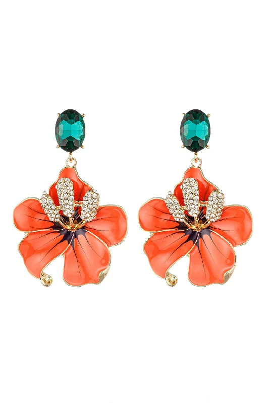 Bead weave earrings-Eye Candy Los Angeles - Isabella Floral Drop Earrings