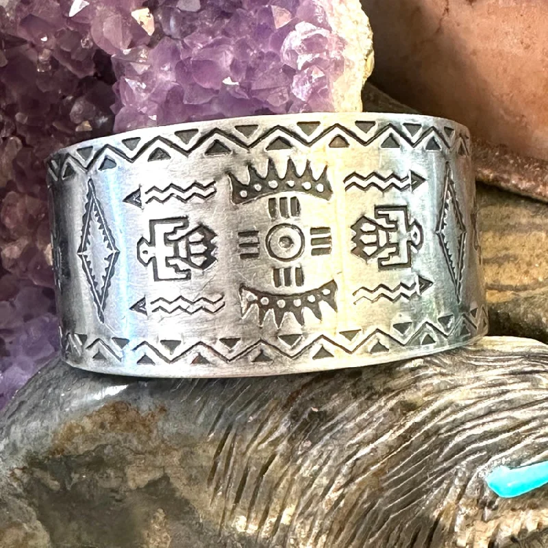 Surf bead bangles-Nickel Silver Stamped Tourist Souvenir Bracelet