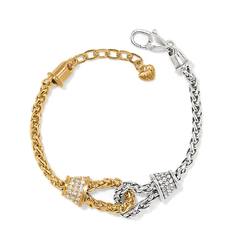 Shiny modern bangles-Meridian Ventus Two Tone Bracelet