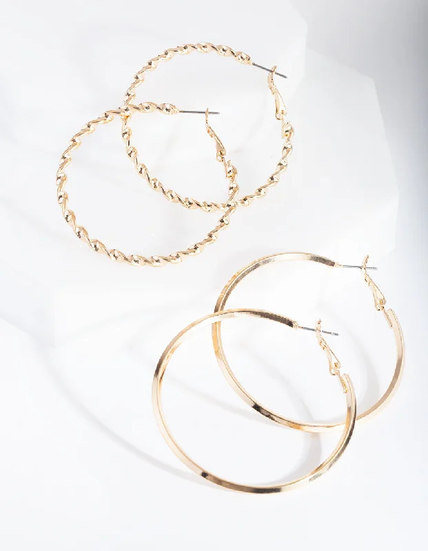 Sleek stud earrings-Gold Ultimate Hoop Earring Pack