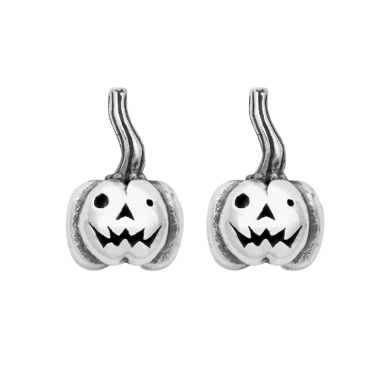 Cosmic glow earrings-ROLY the PUMPKIN - Sterling Silver Studs