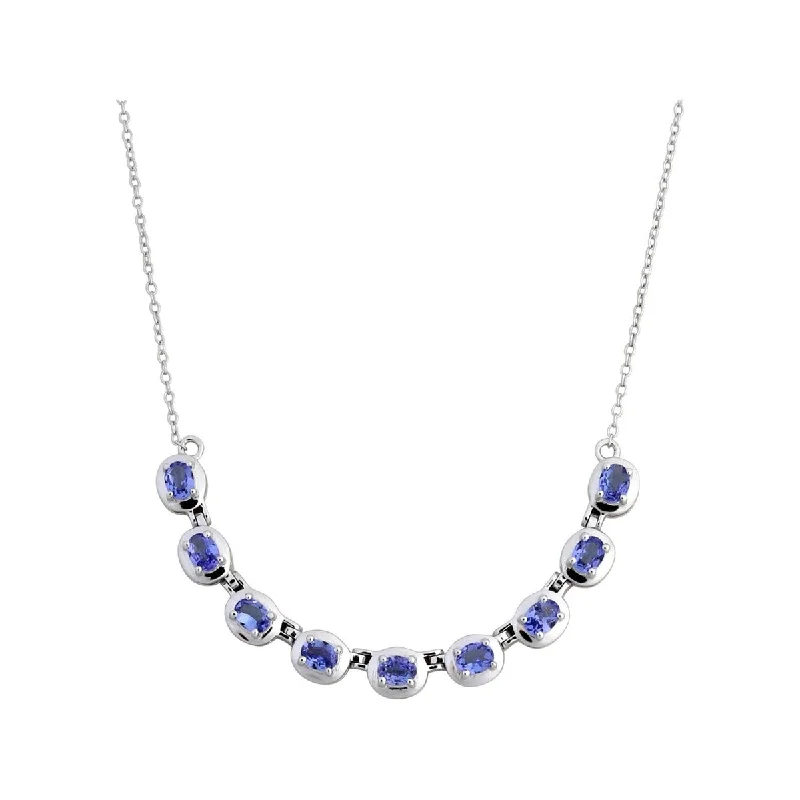 Woven tribal necklaces-925 Sterling Silver Tanzanite Necklace