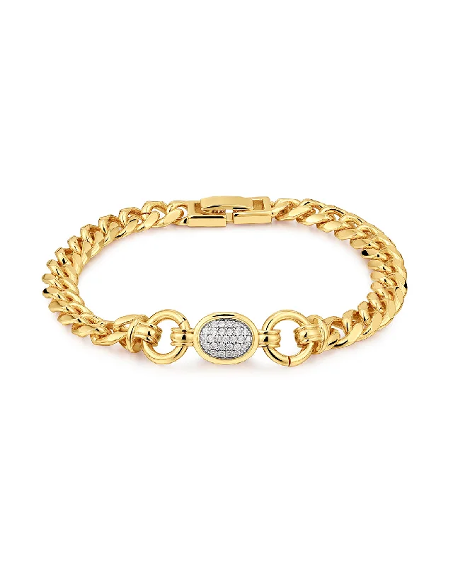 Whimsical bangles-The Pave Oval Link Bracelet