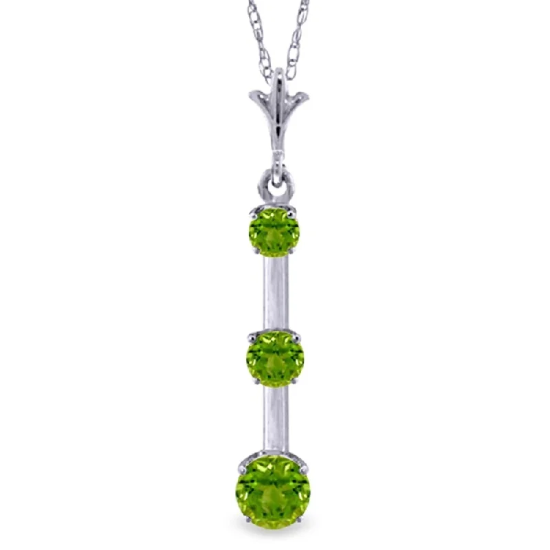 Braided link necklaces-1.25 Carat 14K White Gold Since You Know Peridot Necklace