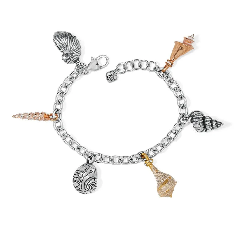 Surf theme bangles-Shells Around The World Shell Charm Bracelet