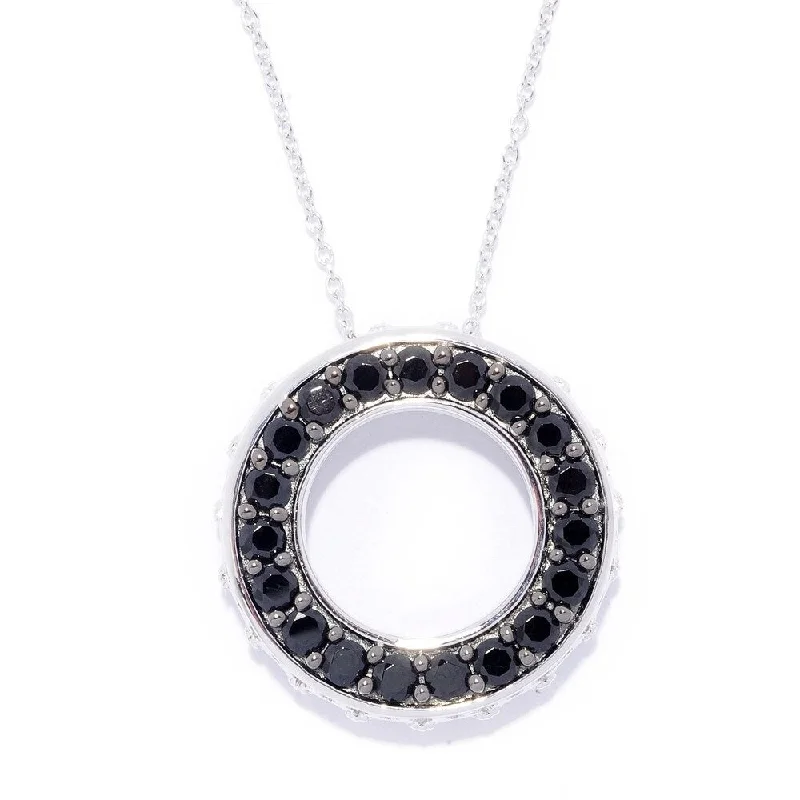 Polished bead necklaces-Exotic Black Spinel Circle of Life Necklace