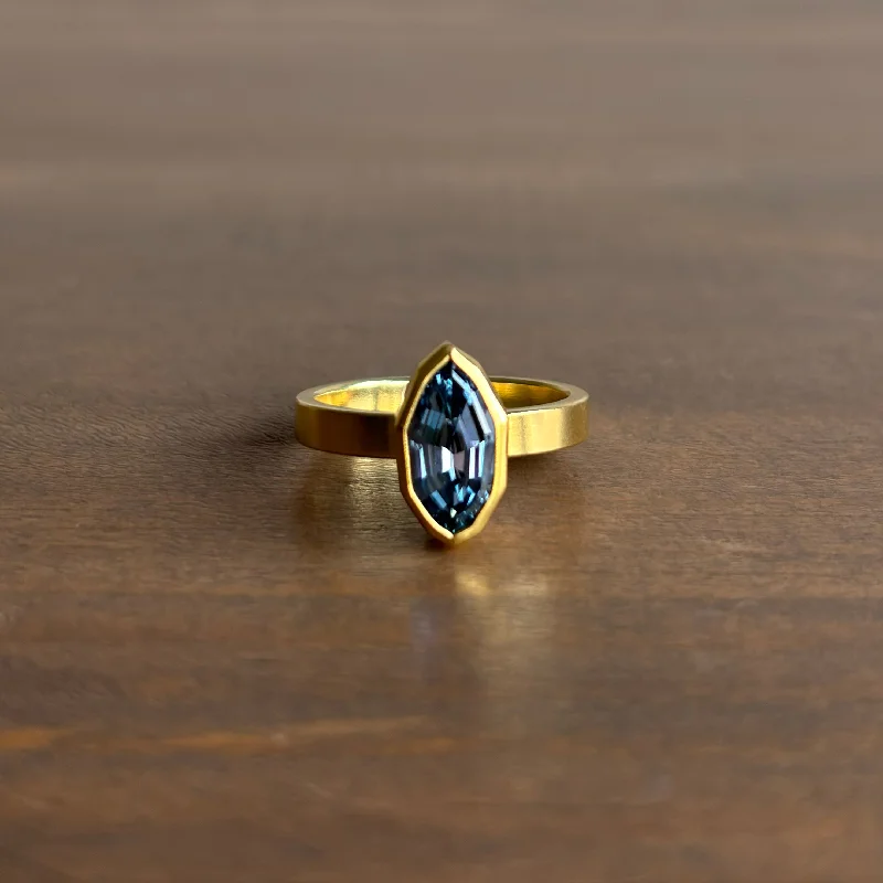 Geometric Blue Sapphire Ring