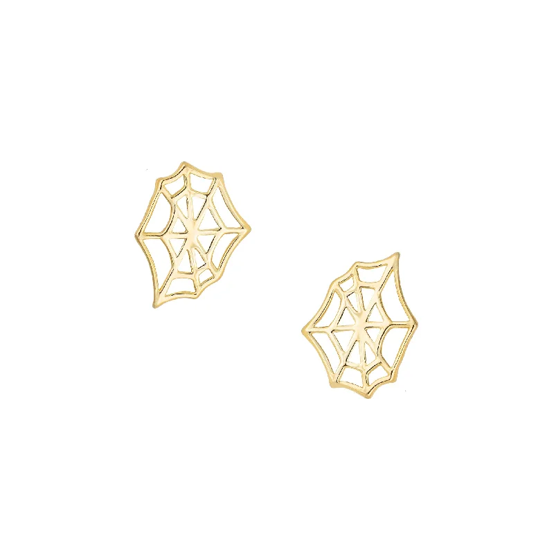 Light clay earrings-Spiderweb Studs