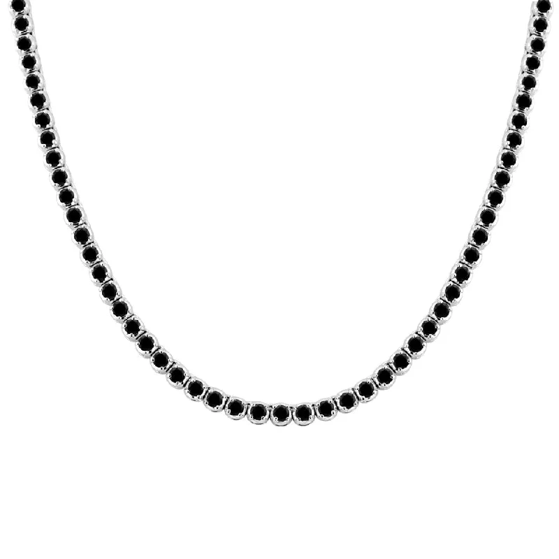 Ten-strand necklaces-Auriya 9 carat TW Black Diamond Tennis Necklace 14k Gold - 16-inch (I1-I2)