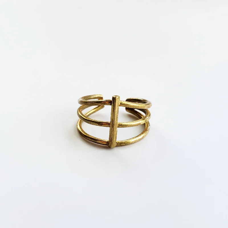 Ribcage Ring - Brass