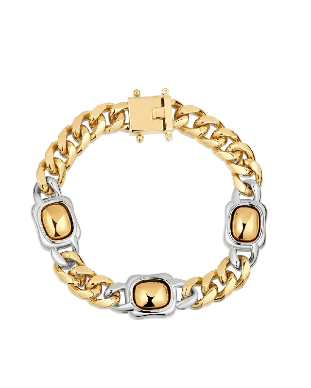 Polished word bangles-Kate Bezel Stud Bracelet