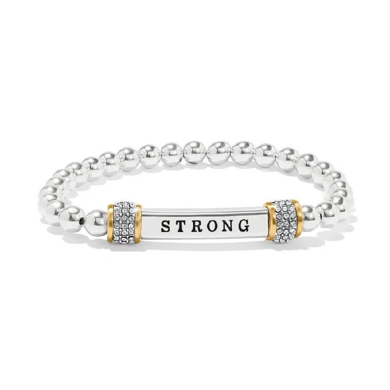 Alloy metal bangles-Meridian Strong Two Tone Stretch Bracelet