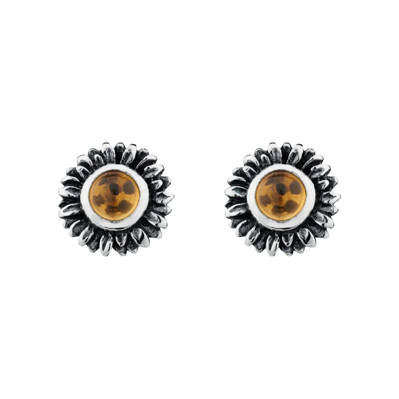 Radiant star earrings-JOY - Citrine & Sterling Silver Studs