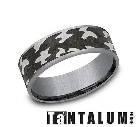 Cord edge engagement rings-Benchmark "Rebel" Tantalum Band