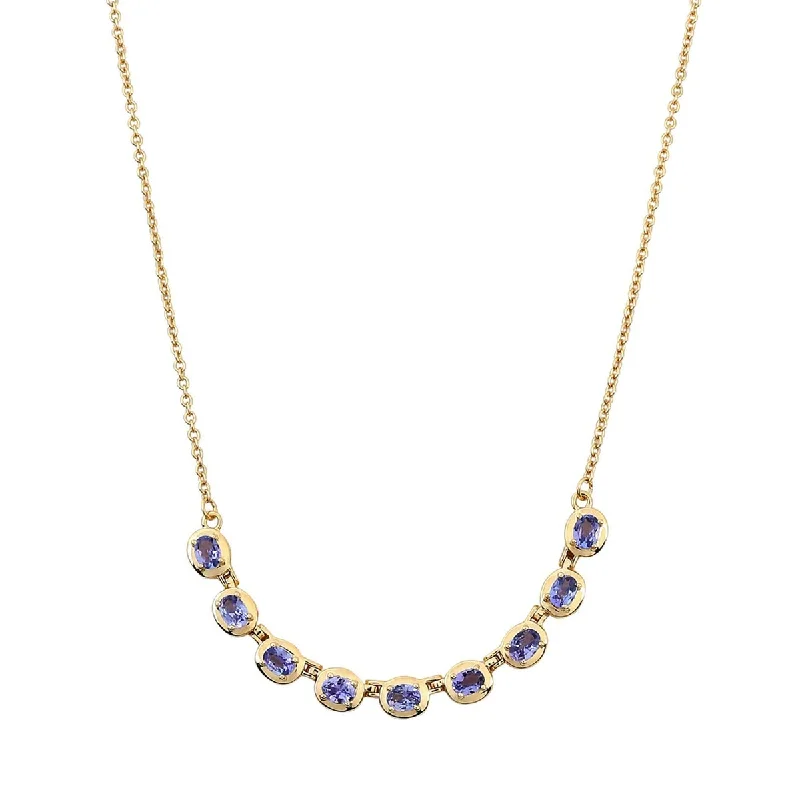 Bold cross necklaces-Yellow Gold Over Sterling Silver Tanzanite Necklace