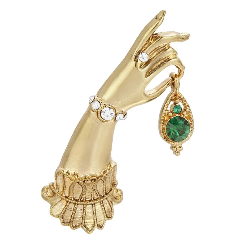 Whimsical bangles-2028 Jewelry Belle Epoch Ladies Hand With Crystal Bracelet And Ring Crystal Drop Pin