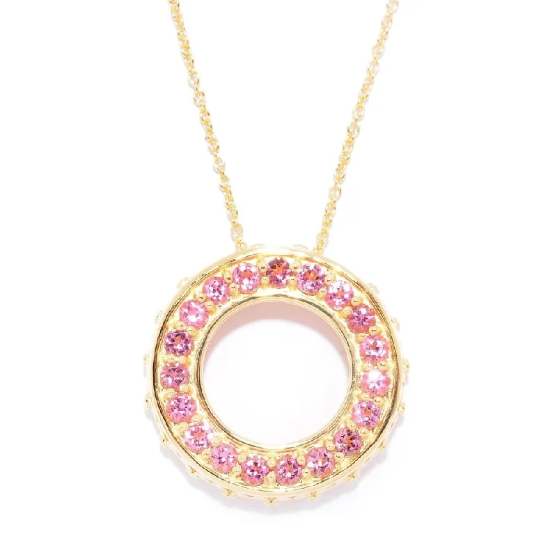 Fine bead necklaces-Exotic Pink Tourmaline Circle of Life Necklace