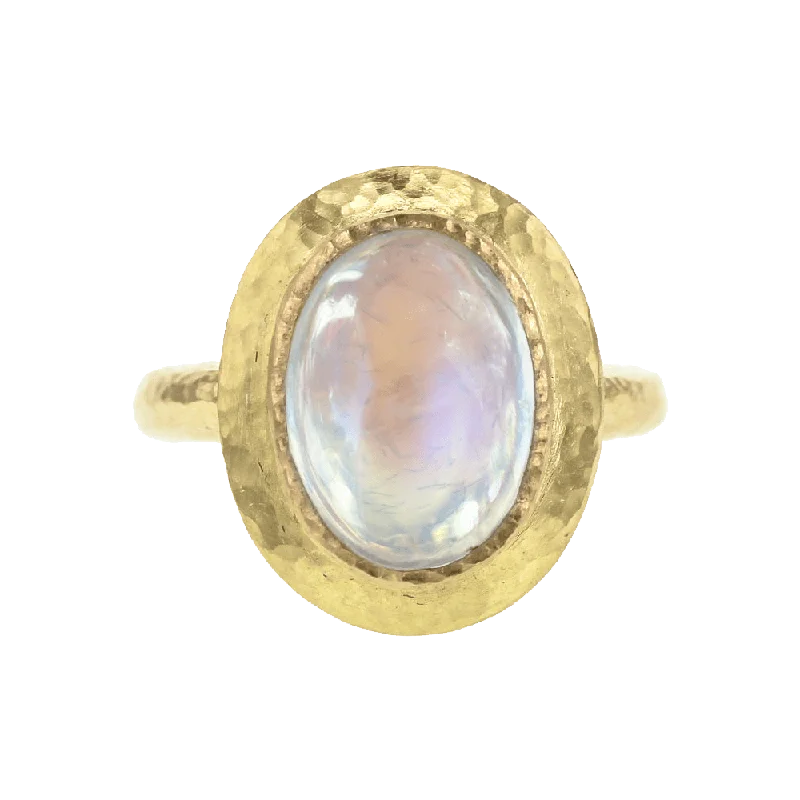 Eternity style engagement rings-Moonstone Statement Ring