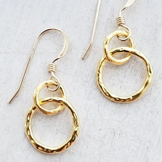 Trekker braid earrings-Gold Organic Ringlet Earrings