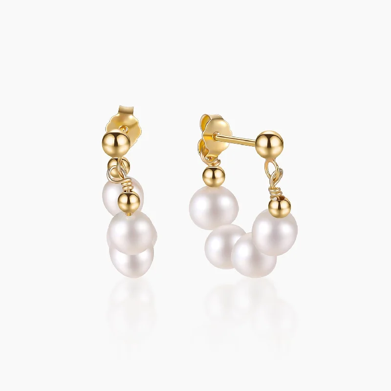 Polished art earrings-Gold Plated Baroque Pearl Earrings