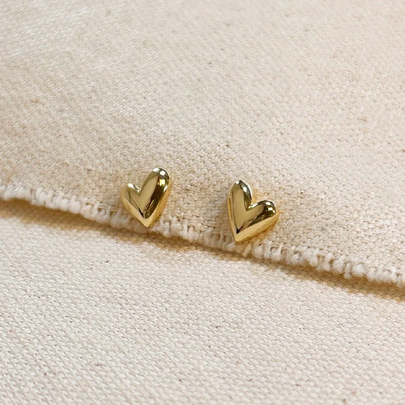 Mystic eye earrings-Aster Gold Filled Mini Uneven Heart Stud Earrings