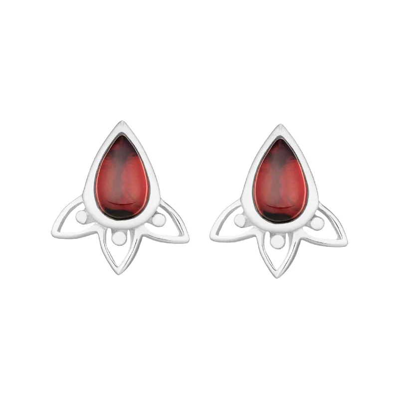 Vivid druzy earrings-ARIA - Sterling Silver & Garnet Studs