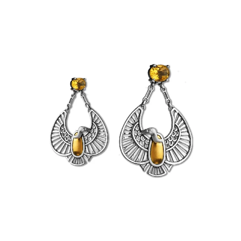 Radiant pearl earrings-Nekhbet Vulture Earrings