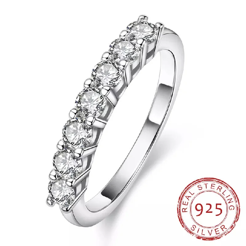 4mm 5cttw  Moissanite 925 Silver Eternity Ring