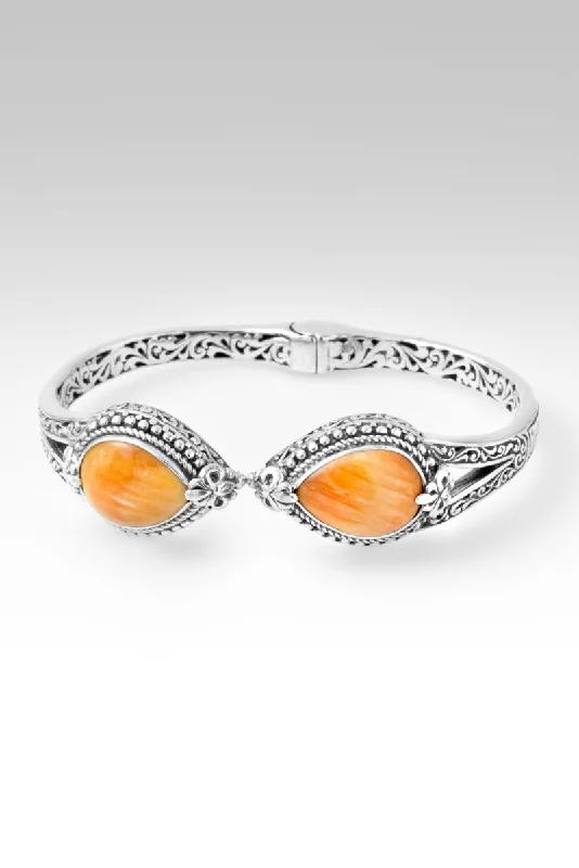 Coiled cord bangles-Be Steadfast Tip-to-Tip Bracelet™ in Orange Spiny Oyster