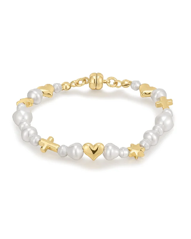 Spinel stone bangles-The Etoile Pearl Stud Bracelet