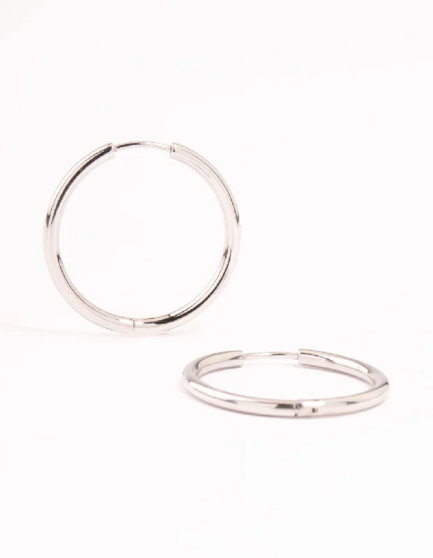 Two-tone earrings-Surgical Steel Polished Hoop Earrings