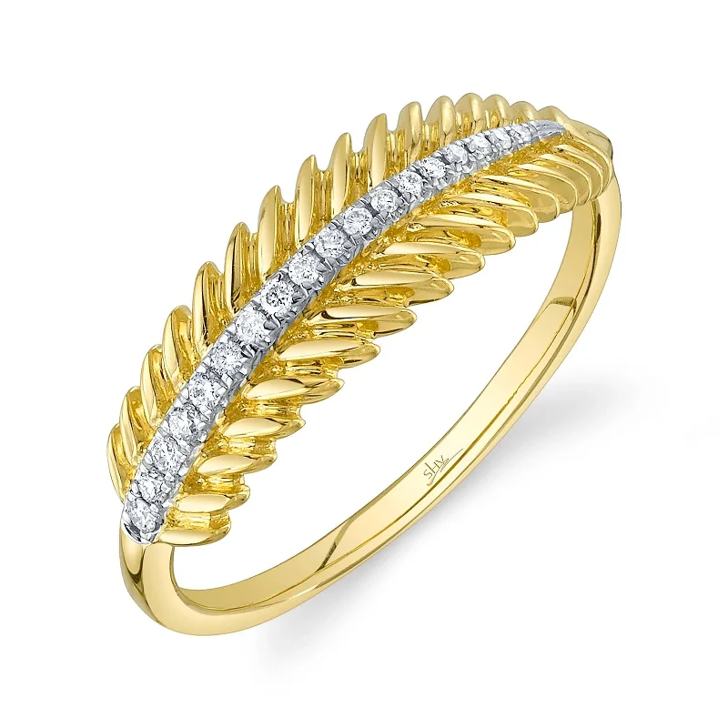 Sleek modern engagement rings-Diamond Laurel Wreath Ring