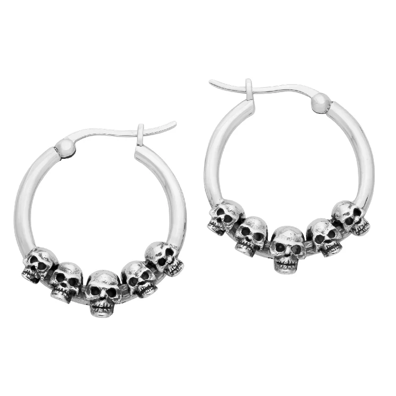 Thin hoop earrings-MORTEM - Sterling Silver Hoops