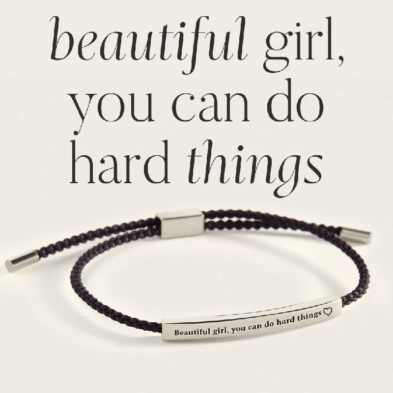 Vintage flair bangles-Beautiful Girl You Can Do Hard Things Inspire Bracelet