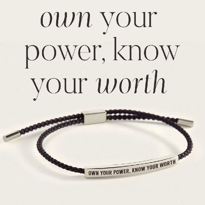 Polished word bangles-Own Your Power, Know Your Worth Inspire Bracelet