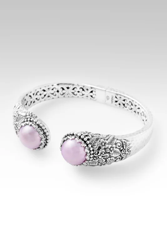 Open frame bangles-Bloom Where You are Planted Tip-to-Tip Bracelet™ in Pink Mabe Pearl