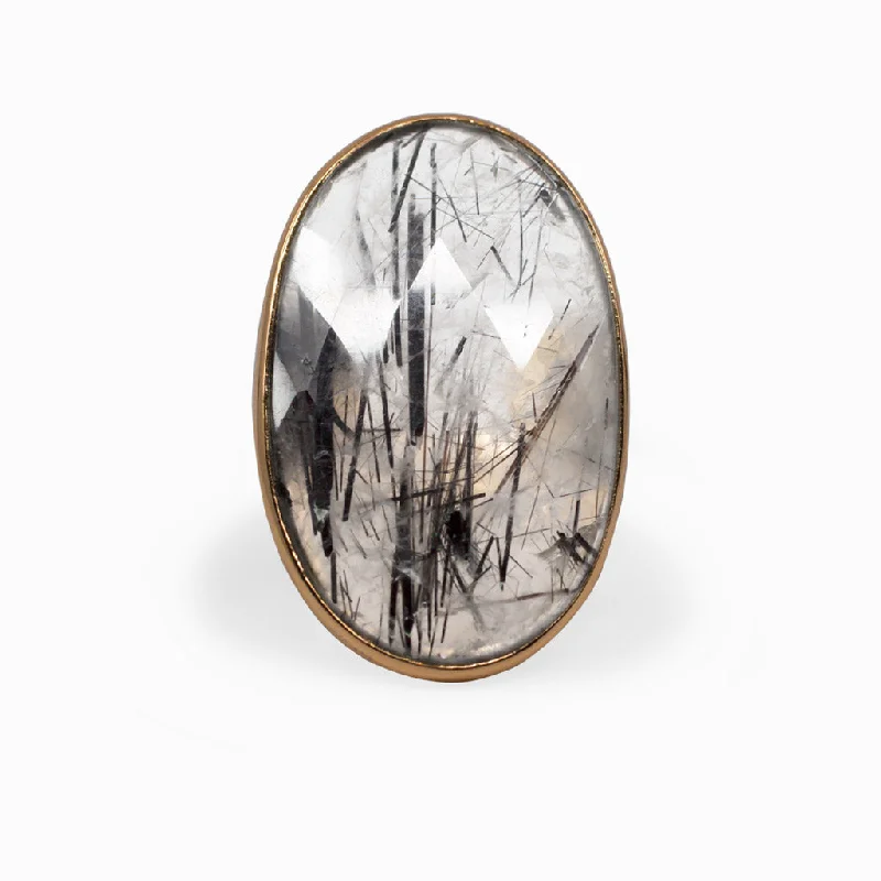 Tourmalinated Quartz Ring