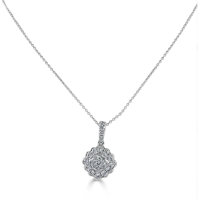 Wide chain necklaces-Joelle Diamond Pendant Necklace 14K White Gold 1/2 ct TDW