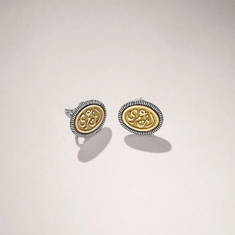 Tide design earrings-Eternity Button Earrings