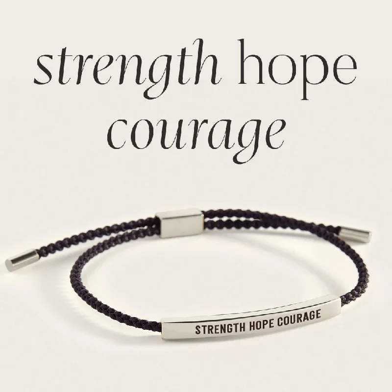 Chunky cuff bangles-Strength Hope Courage Inspire Bracelet