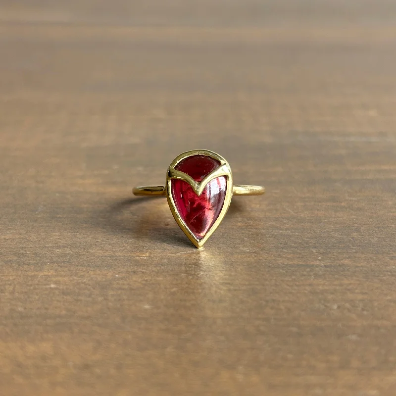 Pink Garnet Owl Ring