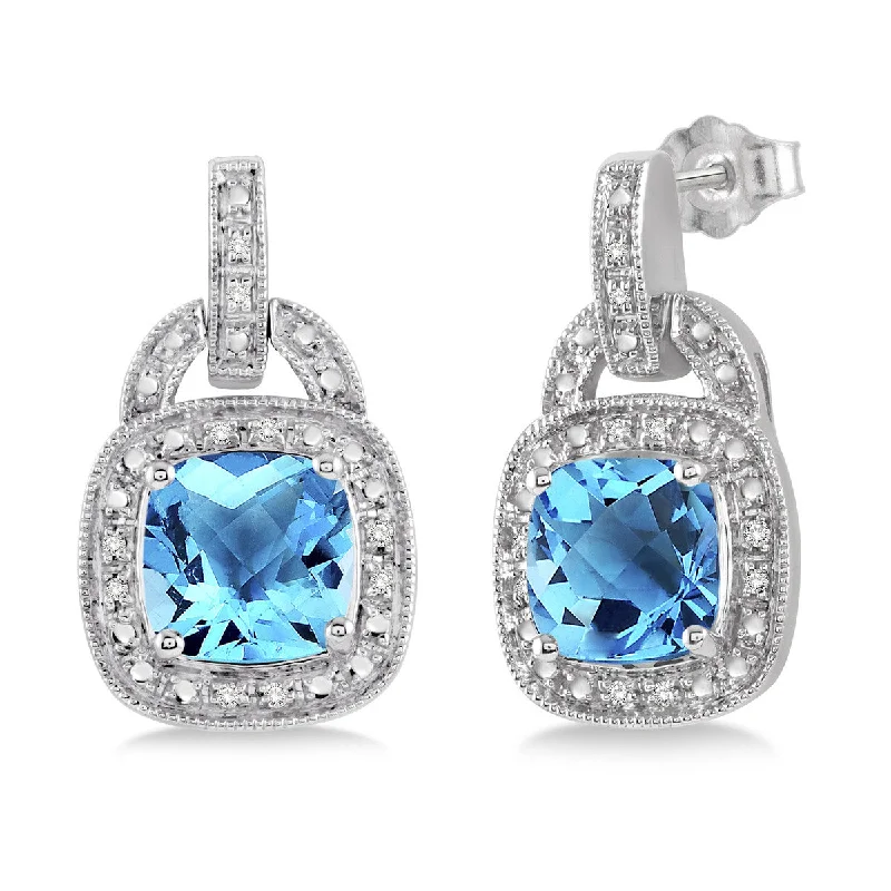 Thick tier earrings-Majestic Gemstone & Diamond Earrings