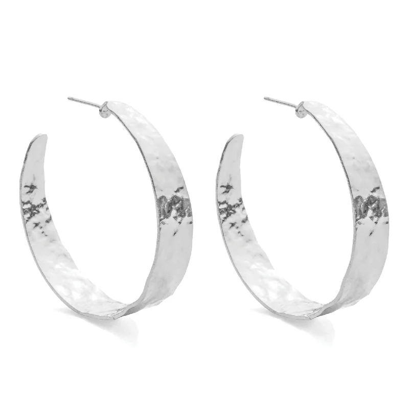 Reef knot earrings-Wide Gilded Collection Hoops Silver