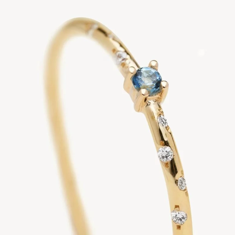 Dainty Starry Birthstone Ring