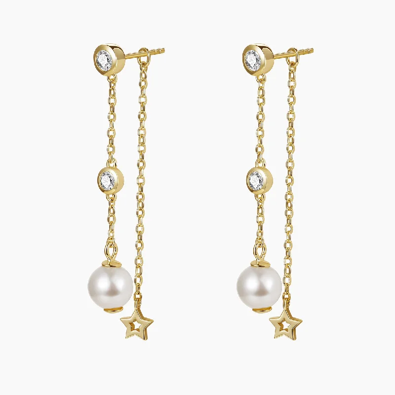 Bamboo style earrings-Stunning Drop Freshwater Pearl Earring Pendant