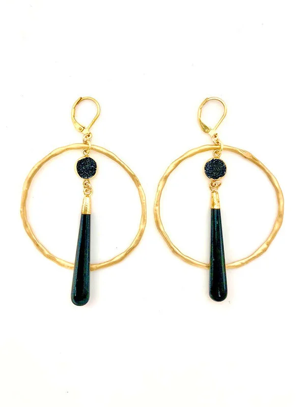 Wide hoop earrings-Large Jab Earrings