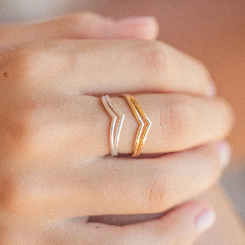 Breaking Wave Wishbone Ring